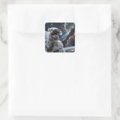 Verloren in de sterren vierkante sticker (Tas)