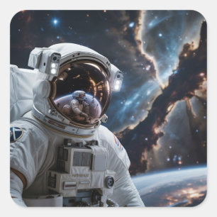 Verloren in de sterren vierkante sticker
