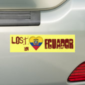 Verloren in Ecuador Vlag Hart Bumpersticker (Op auto)