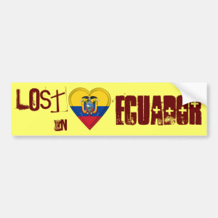 Verloren in Ecuador Vlag Hart Bumpersticker