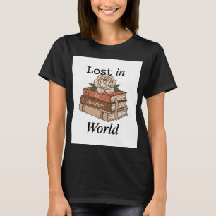 Verloren in een Andere Wereld Stapel Boeken T-Shir T-shirt