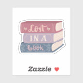 Verloren in een boek sticker (Vel)