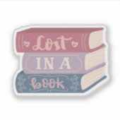 Verloren in een boek sticker (Voorkant)