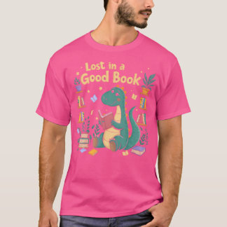 Verloren in een goed boek Dino Reader Schattige Di T-shirt