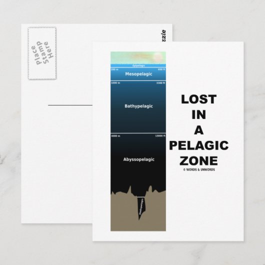 Verloren in een pelagische zone (Oceanografie-Humo Briefkaart (Voorkant / Achterkant)