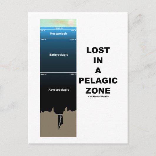 Verloren in een pelagische zone (Oceanografie-Humo Briefkaart (Voorkant)