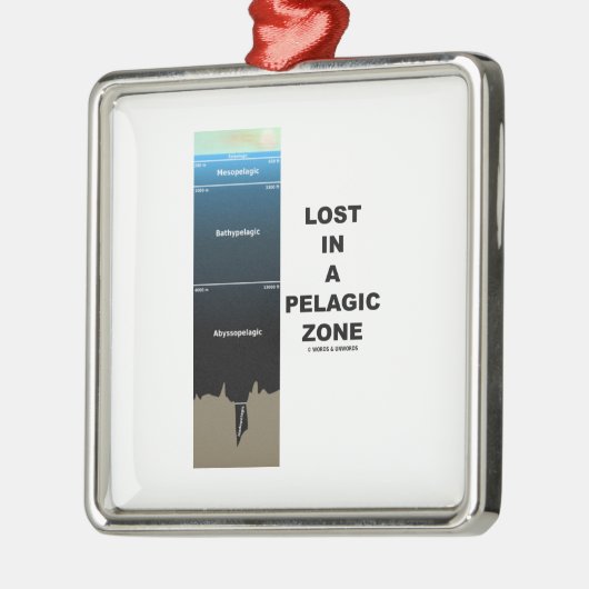 Verloren in een pelagische zone (Oceanografie-Humo Metalen Ornament (Links)