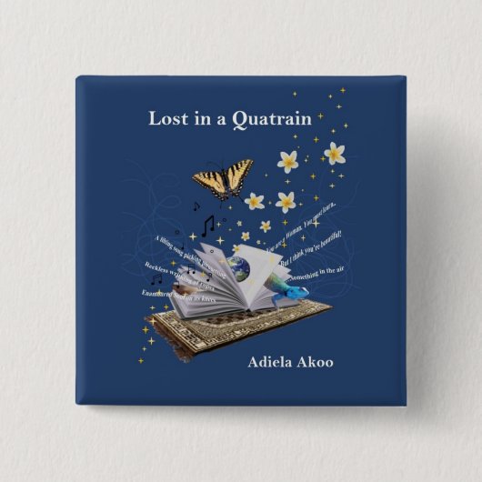 Verloren in een Quatrain Button door Adiela Akoo (Voorkant)