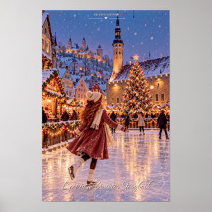 Verloren in een Winterverhaalboek Tallinn Kerstmis Poster