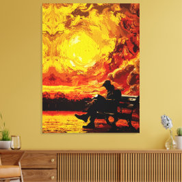 Verloren in Gedachten – Surrealistische Zonsonderg Canvas Afdruk