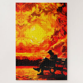 Verloren in Gedachten – Surrealistische Zonsonderg Legpuzzel