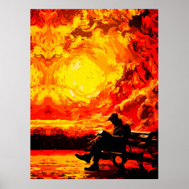 Verloren in Gedachten – Surrealistische Zonsonderg Poster