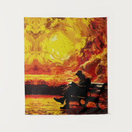 Verloren in Gedachten – Surrealistische Zonsonderg Wandkleed