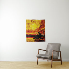 Verloren in Gedachten – Surrealistische Zonsonderg Wandkleed