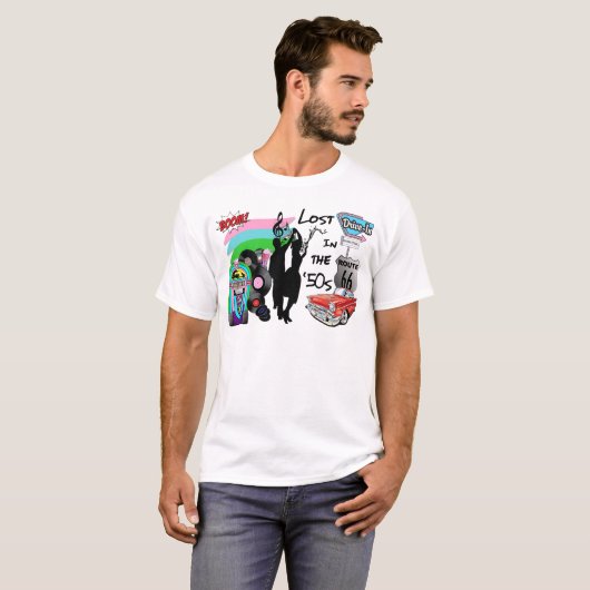 Verloren in het 50s Retro Cool Design T-shirt (Voorkant volledig)