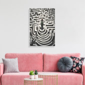 Verloren in het doolhof Abstracte zwart-wit kunst Canvas Afdruk (Insitu (Woonkamer))