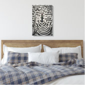 Verloren in het doolhof Abstracte zwart-wit kunst Canvas Afdruk (Insitu (Slaapkamer))