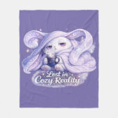 Verloren in knusse realiteit Fluffy Bunny Fleece Deken (Voorkant)