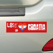 Verloren in Kroatische vlag Bumpersticker (Op auto)