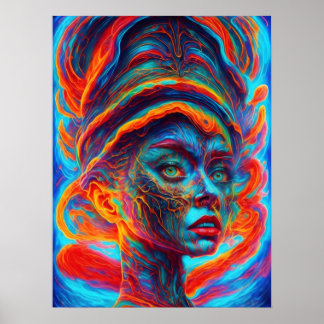 Verloren in mijn geest surrealistisch poster