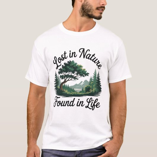 Verloren in Natuur Gevonden in het Leven - Outdoor T-shirt (Voorkant)
