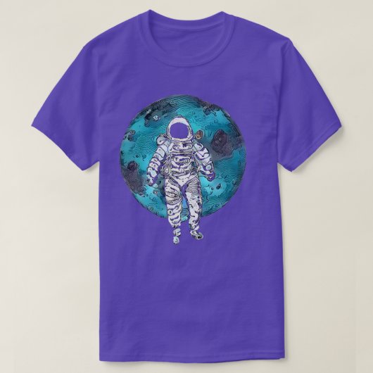 Verloren in Orbit, Astronaut zwevend in Space T-shirt (Design voorkant)