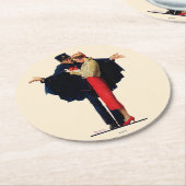 Verloren in Parijs Ronde Kartonnen Onderzetter (Gebogen)