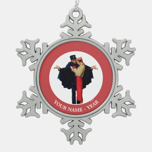 Verloren in Parijs Tin Sneeuwvlok Ornament (Voorkant)