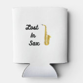 Verloren in Sax met een saxofone op een Blikjeskoeler (Achterkant)