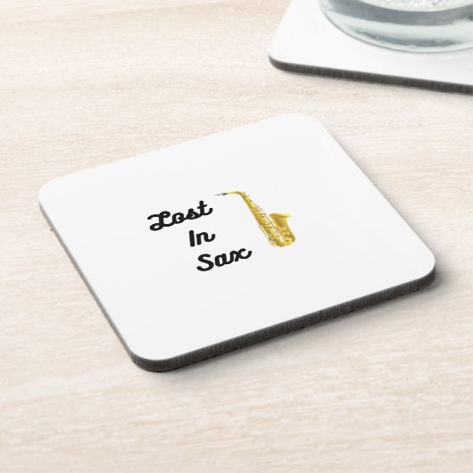Verloren in Sax met saxofone Bier Onderzetter (Linkerzijde)