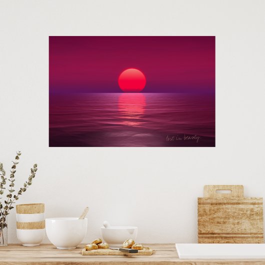 verloren in schoonheid. romance van de zon poster (Keuken)