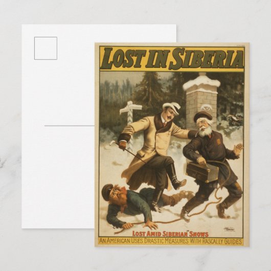 Verloren in Siberië, circa 1898. Briefkaart (Voorkant / Achterkant)