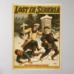 Verloren in Siberië, circa 1898. Poster