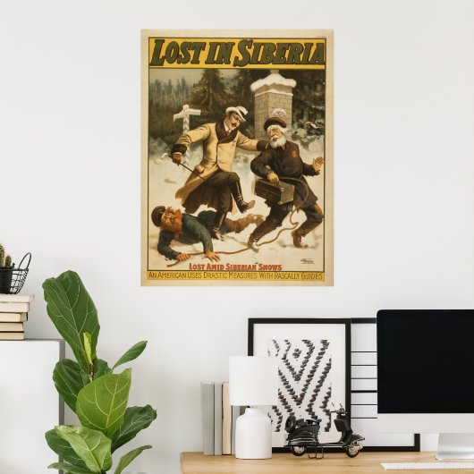 Verloren in Siberië, circa 1898. Poster (Thuiskantoor)