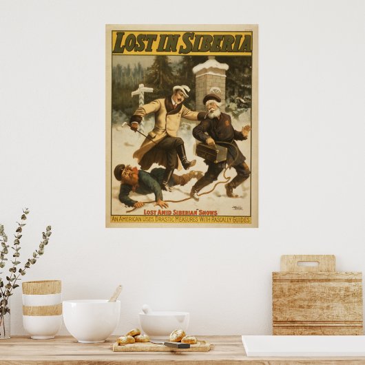 Verloren in Siberië, circa 1898. Poster (Keuken)