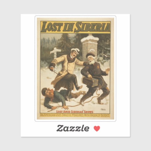 Verloren in Siberië, circa 1898. Sticker (Vel)