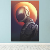 Verloren in Space Dromer Astronaut Kosmische Kunst Canvas Afdruk (Insitu (Houten vloer))