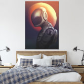 Verloren in Space Dromer Astronaut Kosmische Kunst Canvas Afdruk (Insitu (Slaapkamer))