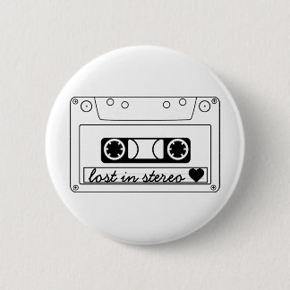 Verloren in stereoklassieke Cassettebandje Ronde Button 5,7 Cm