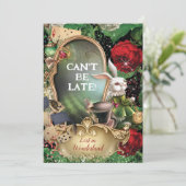 Verloren in Wonderland Garden Party uitnodiging (Staand voorkant)