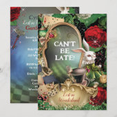 Verloren in Wonderland Garden Party uitnodiging (Voorkant / Achterkant)