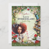 Verloren in Wonderland Verjaardagsfeest Kaart (Voorkant)