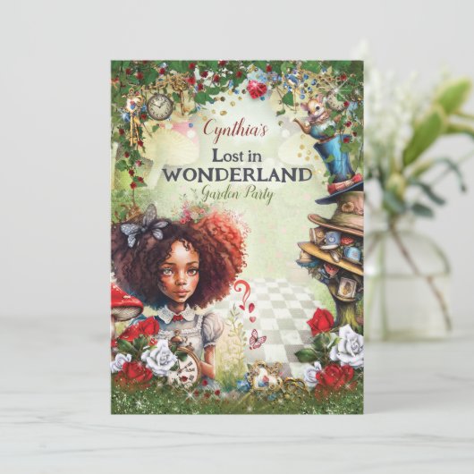 Verloren in Wonderland Verjaardagsfeest Kaart (Staand voorkant)