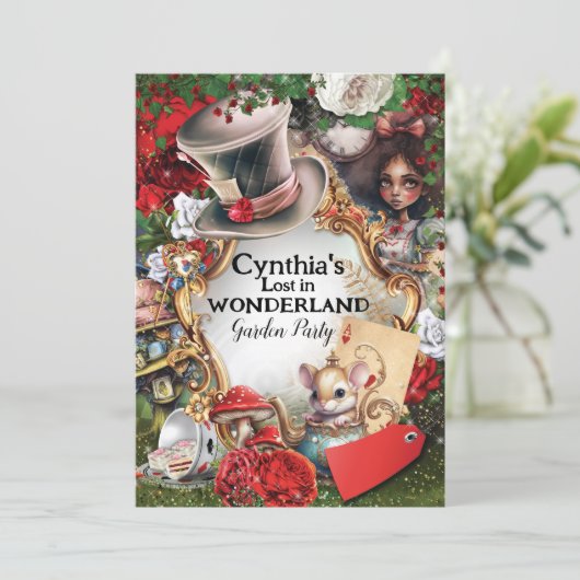 Verloren in Wonderland Verjaardagsfeest Kaart (Staand voorkant)