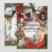 Verloren in Wonderland Verjaardagsfeest Kaart (Voorkant / Achterkant)