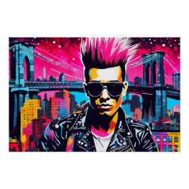 VERLOREN JONGENS PUNK IN DE STAD PERFECT POSTER