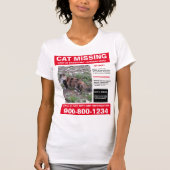 Verloren kat of hond met foto en inhoud t-shirt (Voorkant)
