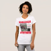 Verloren kat of hond met foto en inhoud t-shirt (Voorkant volledig)