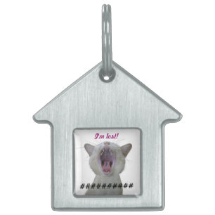 Verloren kattenlabel huisdieren naamplaatje