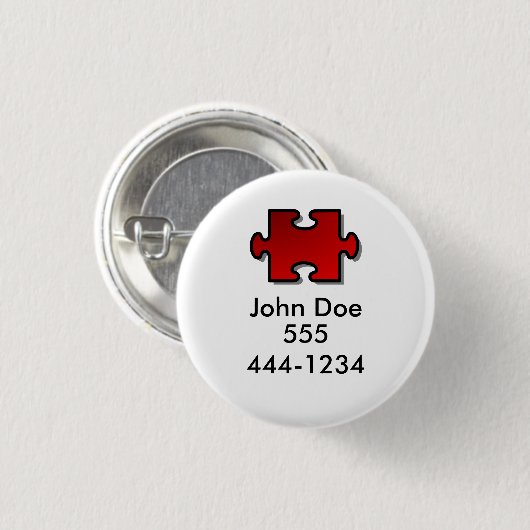 Verloren kind-ID Ronde Button 3,2 Cm (Voorkant /achterkant)